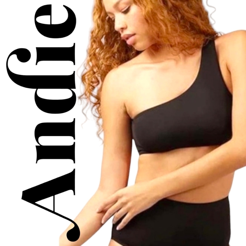 Andie Swim The Wynwood Bikini Top One Shoulder Adj Strap Removable Cups SM NWT